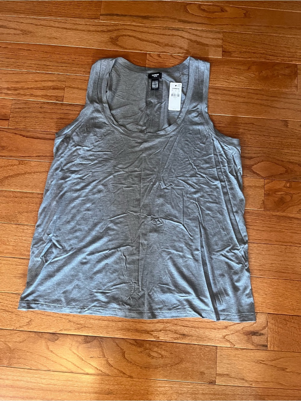 Express Women's Gray Scoop Neck Tank Top large